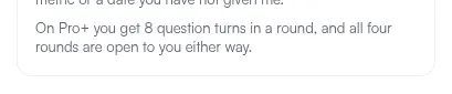The allowance readout on the chat lobby, directly under the explanation of where the questions come from.
